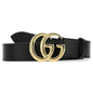 Gucci GG Marmont Black Leather Belt with Double G Buckle