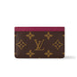 Louis Vuitton Monogram Card Holder Fuchsia Pink Leather Wallet