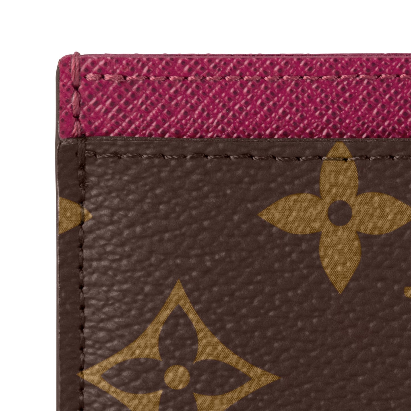 Louis Vuitton Monogram Card Holder Fuchsia Pink Leather Wallet