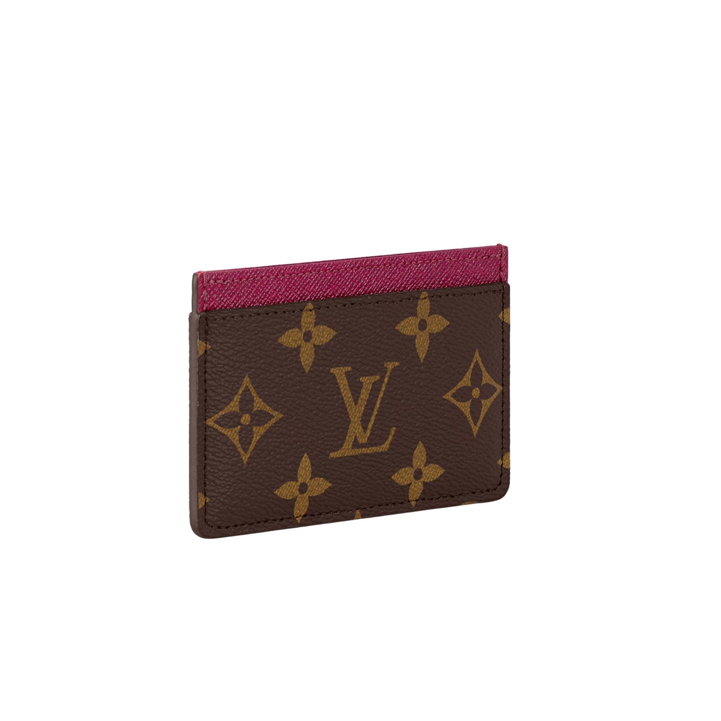 Louis Vuitton Monogram Card Holder Fuchsia Pink Leather Wallet