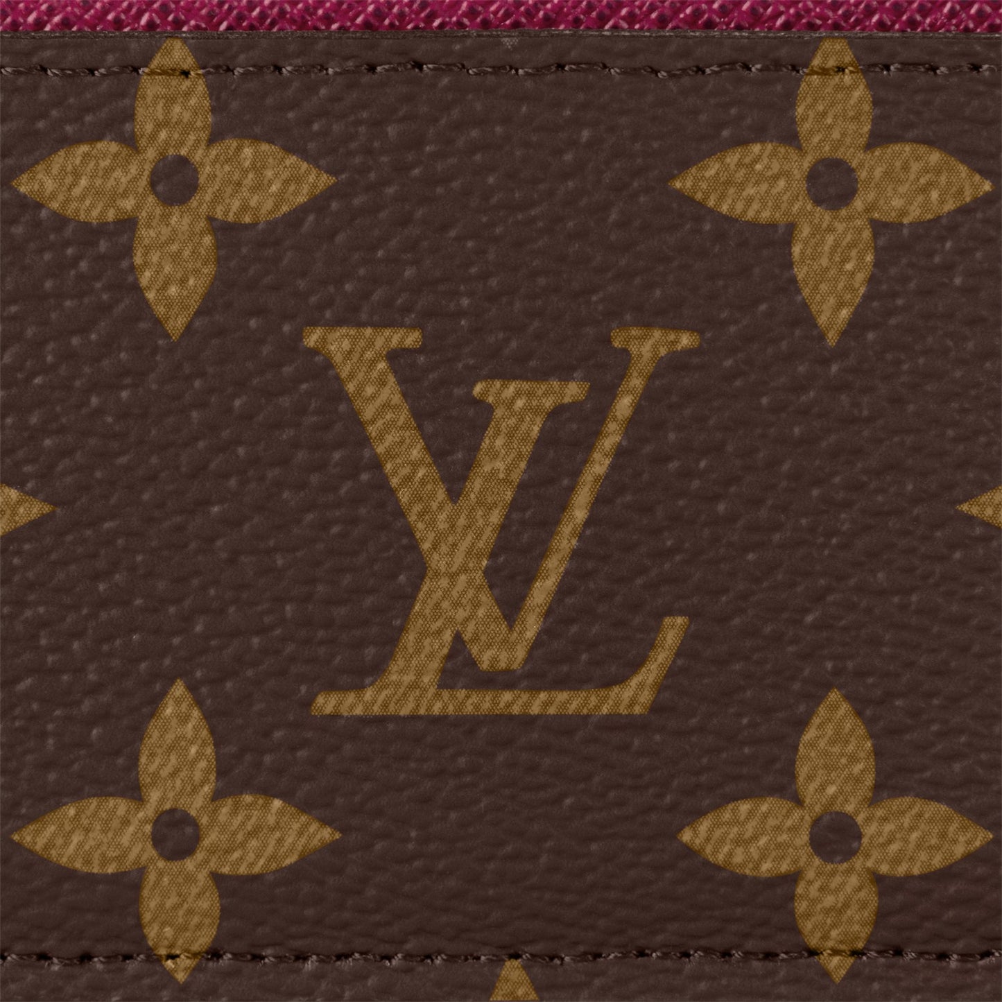 Louis Vuitton Monogram Card Holder Fuchsia Pink Leather Wallet