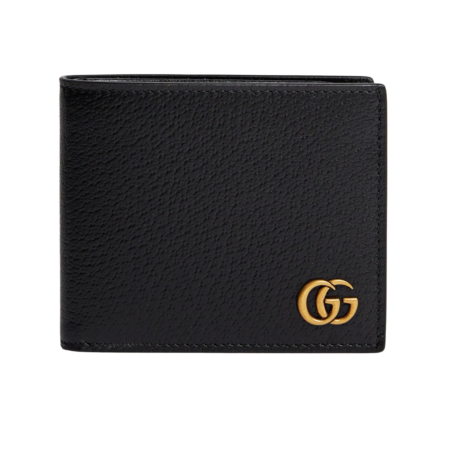 Gucci GG Marmont Bi-Fold Card Case Wallet Black Leather
