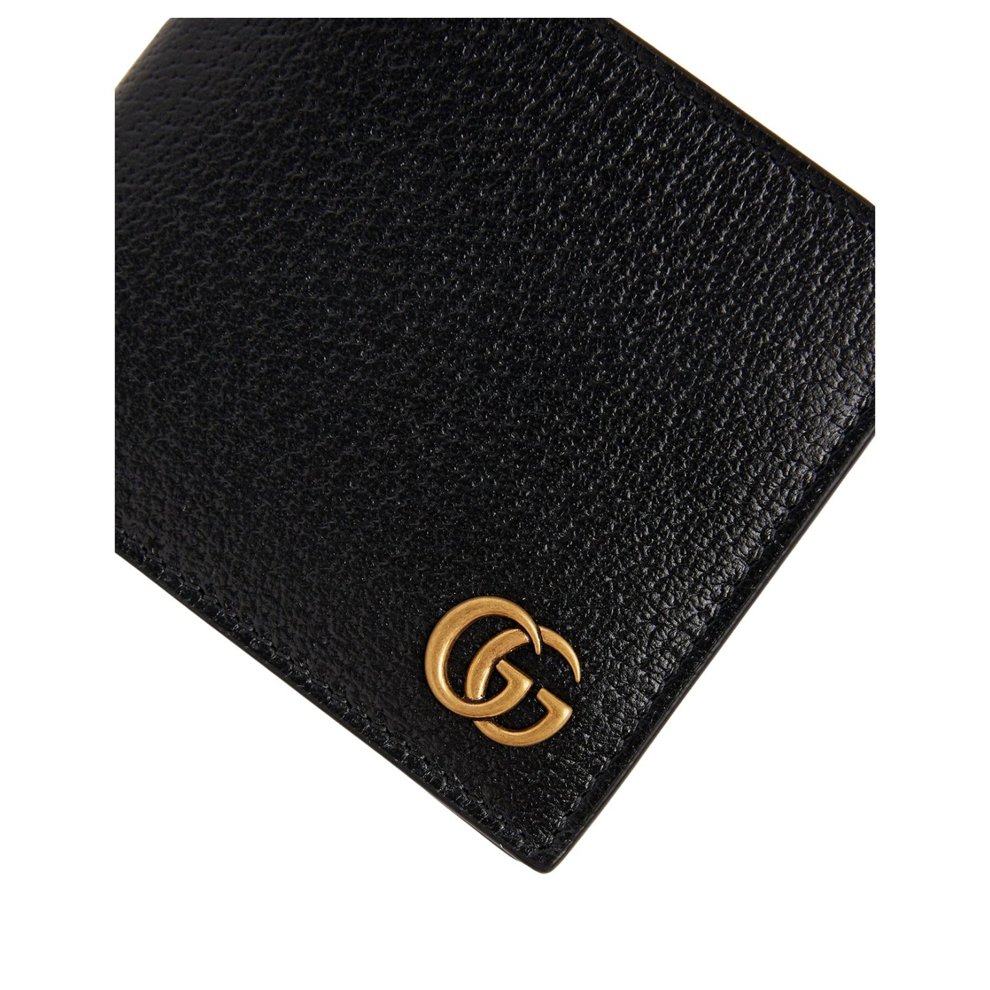 Gucci GG Marmont Bi-Fold Card Case Wallet Black Leather